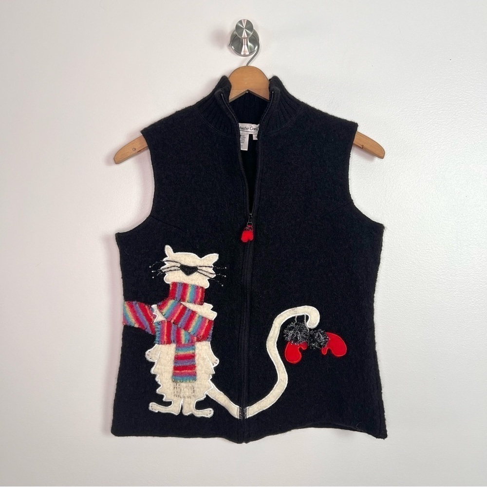 Coldwater Creek Wool Zip up Winter Cat Vest
